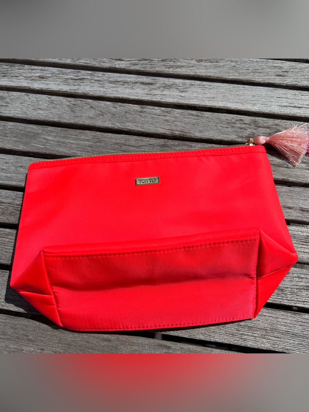 tarte Bright Red/Orange Cosmetic zipper Pouch